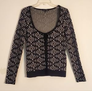 NWOT INC Long Sleeve Black and White Sweater